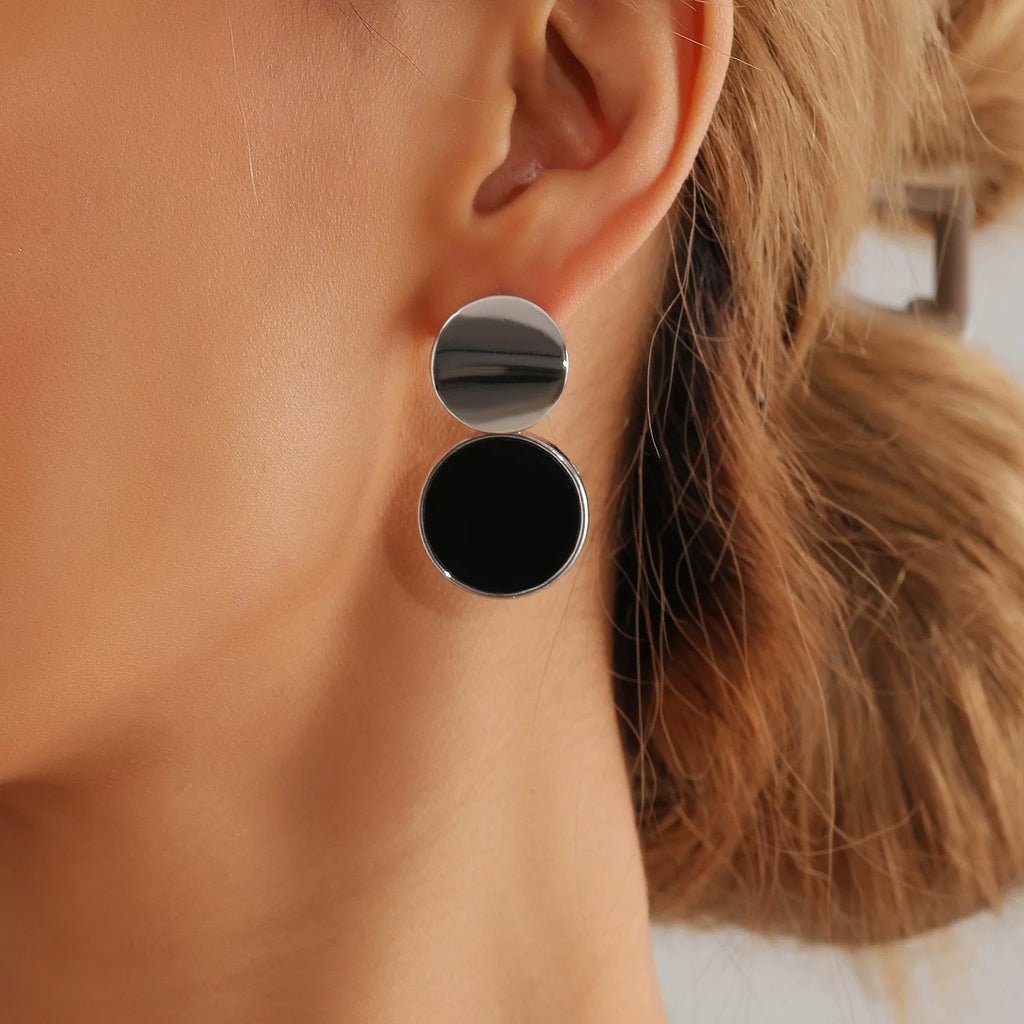 Pearl Black Fritillary MOP Adjustable Ring Set | Cold Metal Alloy | Dark Niche Punk | Sweet Cool Stackable Women