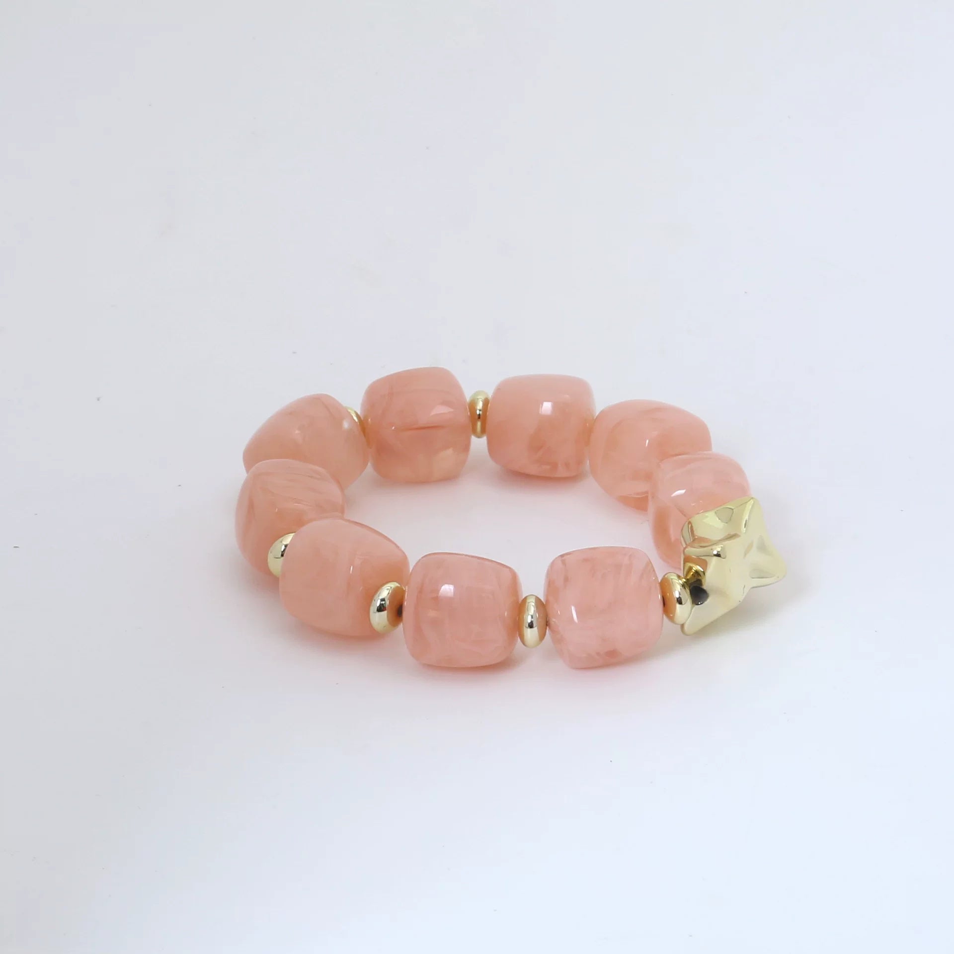 Raw Dopamine Sugar Cube Beaded Bracelet | Sculptural Acrylic | Y2K Maximalist Colorful | Versatile Light Luxury Women