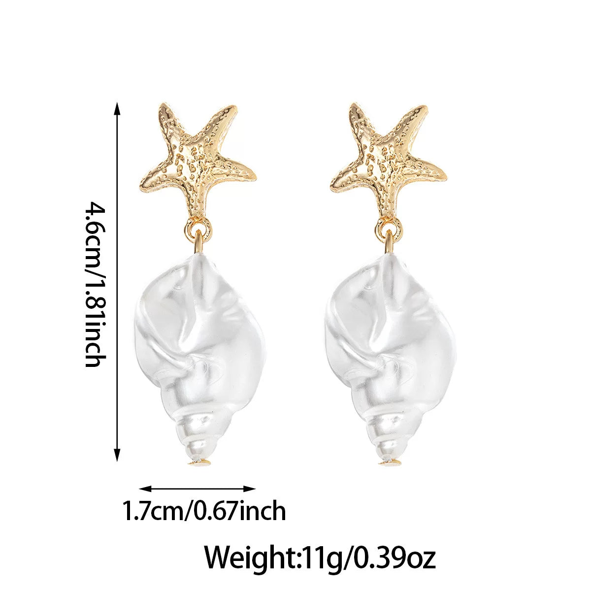 Ocean Pearl Starfish Conch Pendant Cold Atmosphere Versatile Jewelry | Alloy | Coastal Holiday Niche | ZAMA DUMA Women